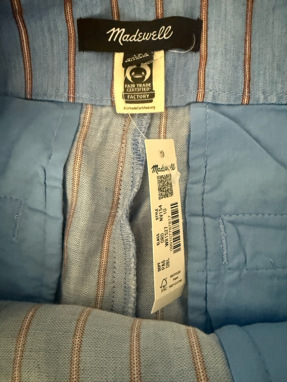 NWT Madewell Pintucked Shorts in Linen, Delphinium Blue Size 10 - Picture 12 of 12